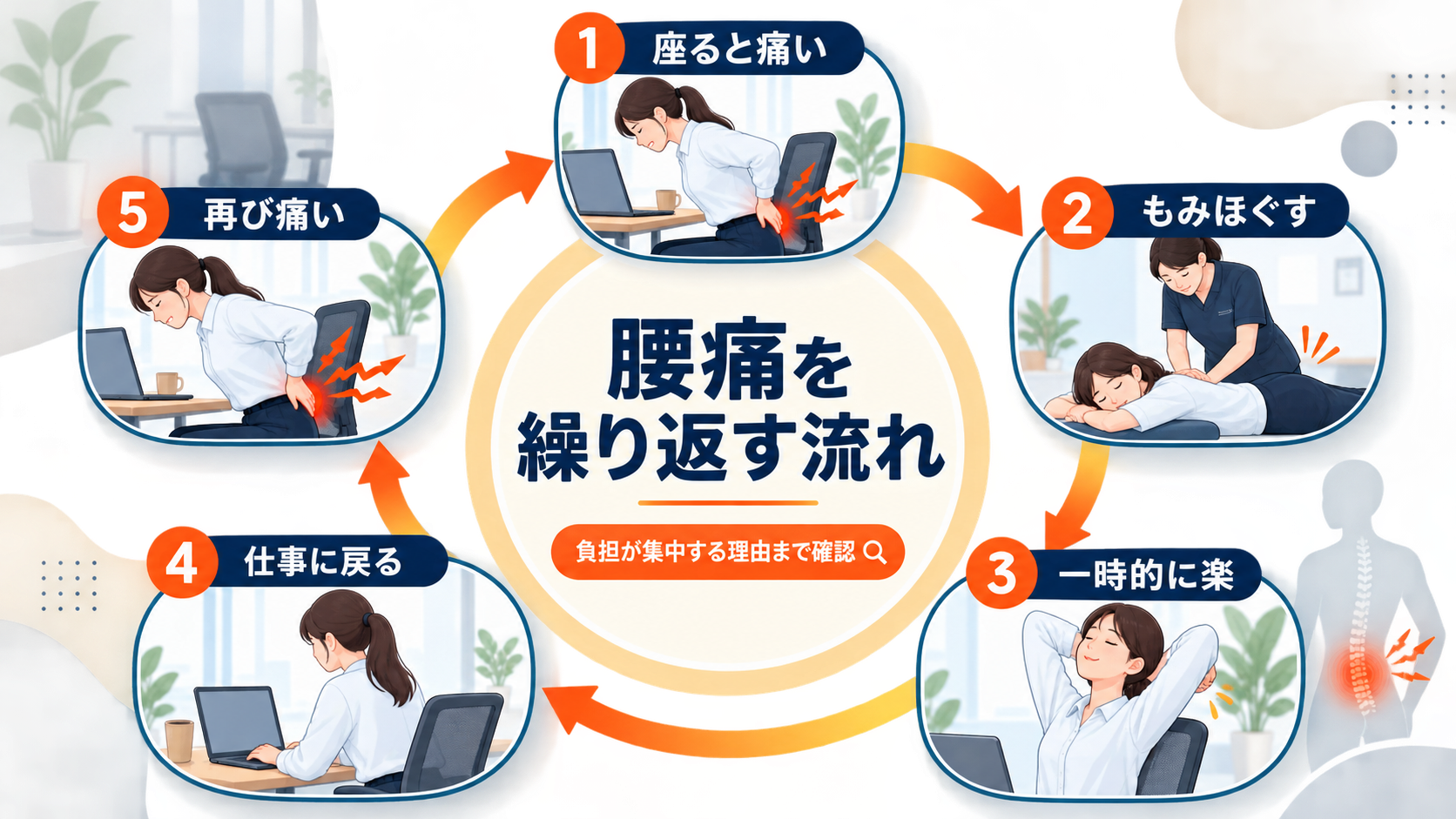 岡山市中区・南区｜腰痛を繰り返さないために